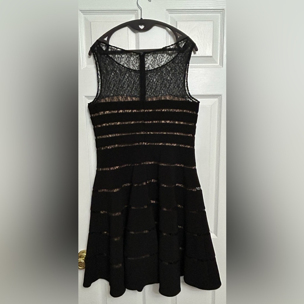 Js Collections Midi Lace Illusion Fit Flare Black… - image 2